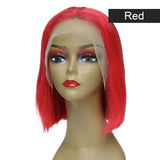 perruques et tissages humains Rouge / 8 pouces / 150% Perruque cheveux Humains 14 Couleurs